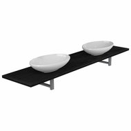 3-piece set of bathroom furniture ceramics black 279394 - Bathroom Set