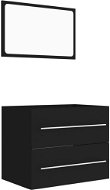2-piece set of bathroom furniture black chipboard 804828 - Bathroom Set