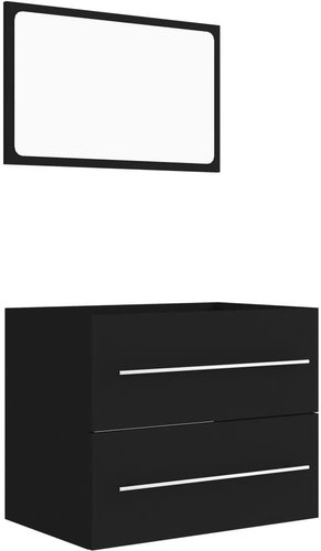 2-piece set of bathroom furniture black chipboard 804828 - Bathroom Set - Main image