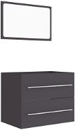 2-piece bathroom furniture set grey chipboard 804829 - Bathroom Set