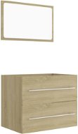 2-piece set of bathroom furniture oak sonoma chipboard 804830 - Bathroom Set