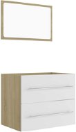 2-piece set of bathroom furniture white and oak sonoma chipboard 804832 - Bathroom Set
