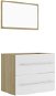 2-piece set of bathroom furniture white and oak sonoma chipboard 804832 - Bathroom Set