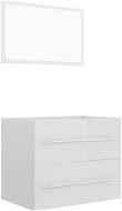 2-piece bathroom furniture set white high gloss chipboard 804833 - Bathroom Set