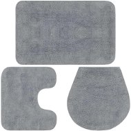 Set of bathroom mats 3 pieces textile grey - Bath Mat