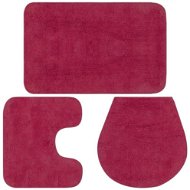 Set of bathroom mats 3 pieces textile fuchsia - Bath Mat