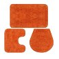 Set of bathroom mats 3 pieces textile orange - Bath Mat