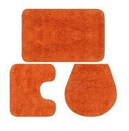 Súprava kúpeľňových predložiek 3 kusy textilná oranžová - Kúpeľňová predložka