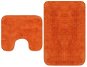 Bathroom mat set 2 pieces textile orange - Bath Mat