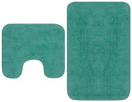 Set of bathroom mats 2 pieces textile turquoise - Bath Mat