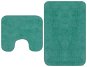 Set of bathroom mats 2 pieces textile turquoise - Bath Mat