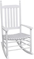 Rocking Chair with Curved Seat White Wood - Armchair