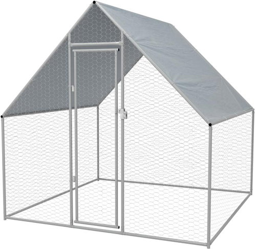Outdoor Cage for Chickens made of Galvanised Steel 2 x 2 x 1.92m - Henhouse - Main image