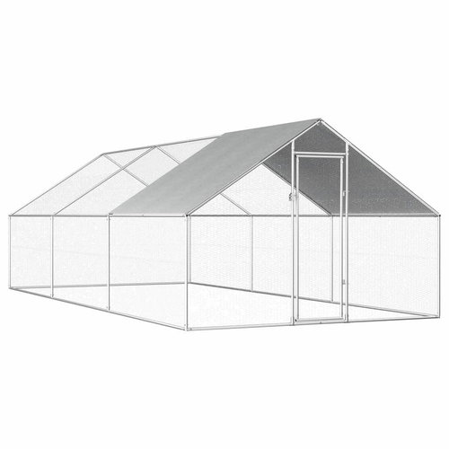 Outdoor Cage for Chickens 2.75 x 6 x 1.92m Galvanised Steel - Henhouse - Main image