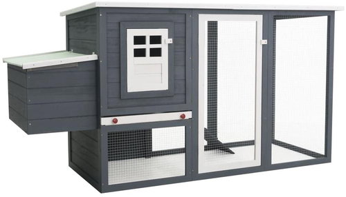 Garden Chicken Coop for Hens with 1 Gray Wood Cocoon - Henhouse - Main image