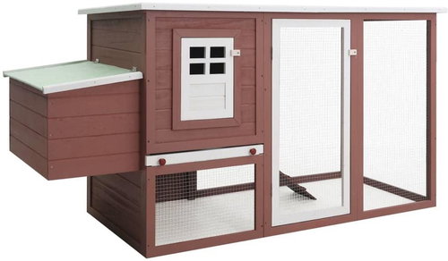 Garden Chicken Coop for Hens with 1 Cocoon, Brown Wood - Henhouse - Main image