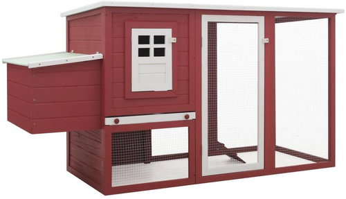 Garden Chicken Coop for Hens with 1 Cocoon, Red Wood - Henhouse - Main image
