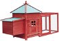 Chicken Coop with Cocoon, Red 193 x 68 x 104cm Solid Fir Wood - Henhouse