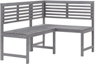 Garden Corner Bench Grey 140cm Solid Acacia Wood - Garden Bench