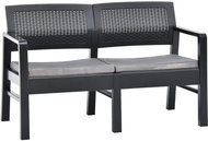 2-seater Garden Bench with Cushions 120cm Plastic Anthracite - Garden Bench