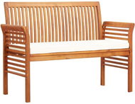 2-seater Garden Bench with Cushion 120cm Solid Acacia Wood - Garden Bench