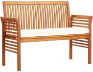 2-seater Garden Bench with Cushion 120cm Solid Acacia Wood - Garden Bench