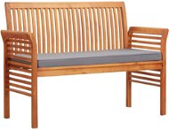 2-seater Garden Bench with Cushion 120cm Solid Acacia Wood - Garden Bench