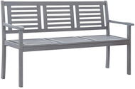 3-seater Garden Bench 150cm Grey Solid Eucalyptus - Garden Bench