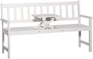 3-seater Garden Bench with Table 158cm Solid Acacia White - Garden Bench