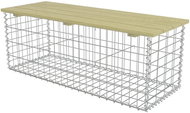 Gabion Bench 120cm Galvanized Steel and Pine Wood - Garden Bench