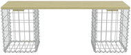 Gabion Bench 120cm Galvanised Steel and Pine - Garden Bench