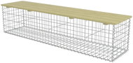 Gabion Bench 170cm Galvanized Steel and Pine Wood - Garden Bench