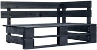 Rohová záhradná lavica z paliet drevo čierna - Záhradná lavička