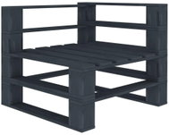 Corner Garden Sofa made of Grey Wood Pallets - Garden Bench