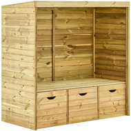 Garden Pavilion with Bench 3 Drawers 170cm Solid Pine - Garden Bench