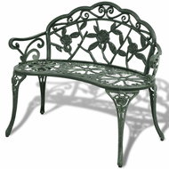 Garden Bench 100cm Cast Aluminium Green - Garden Bench