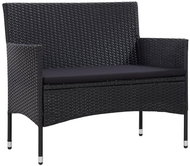 Garden Bench 103cm Polyratan Black - Garden Bench