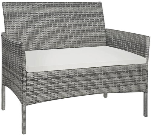 Garden Bench 105cm Polyratan Grey - Garden Bench - Main image