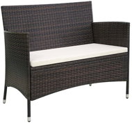 Garden Bench 106cm Polyratan Brown - Garden Bench