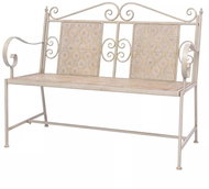 Garden Bench 115cm Steel White - Garden Bench