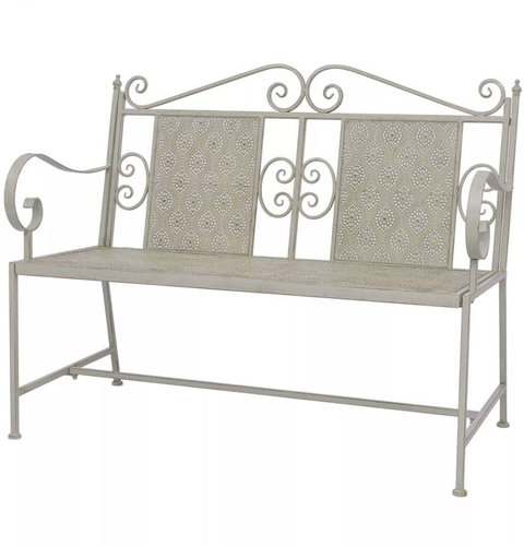 Garden Bench 115cm Steel Grey - Garden Bench - Main image