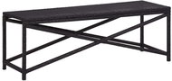 Garden Bench 120cm Polyrattan Black - Garden Bench