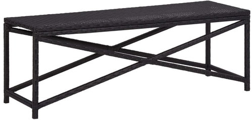 Garden Bench 120cm Polyrattan Black - Garden Bench - Main image