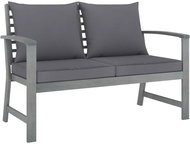 Garden Bench 120cm Dark Grey Cushion of Solid Acacia - Garden Bench