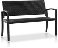 Garden Bench 122cm Polyratan Black - Garden Bench