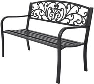Garden Bench 127cm Cast Aluminium Black - Garden Bench