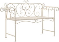 Garden Bench 132cm Metal, Antique White - Garden Bench