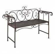 Garden Bench 132cm Steel Antique Brown - Garden Bench