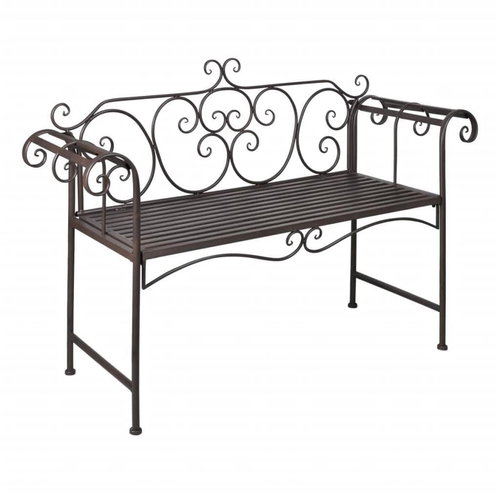 Garden Bench 132cm Steel Antique Brown - Garden Bench - Main image