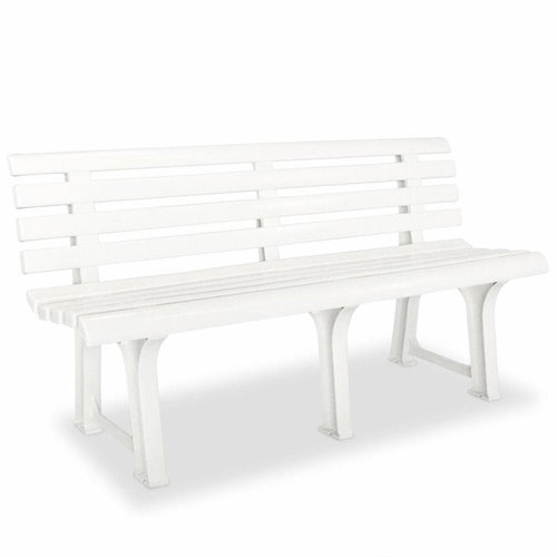 Garden Bench 145.5cm Plastic White - Garden Bench - Main image